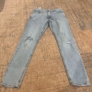 Distressed Light Blue Jeans